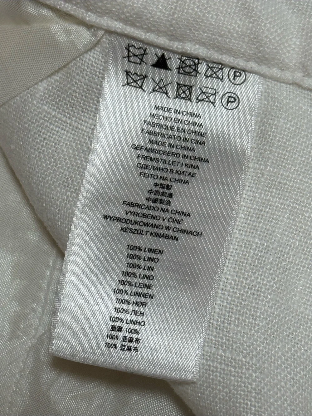 Michael Kors Cream Wide-Leg Linen Blend Pants 100% linen